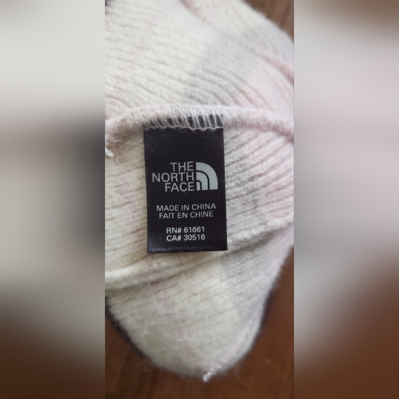 North Face Women/Kids Wool Blend Fleece Lined Beanie Cap Hat Pink Brown … - Picture 5 of 6